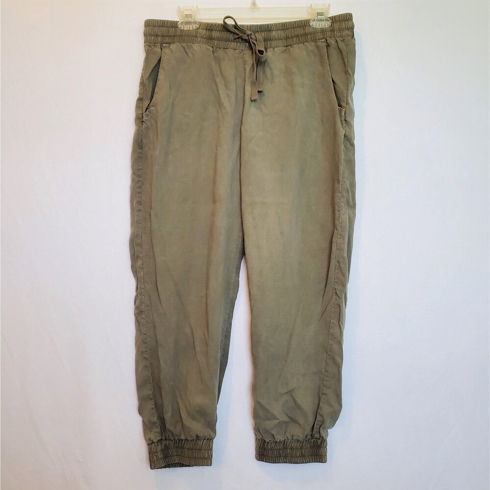 Cloth & Stone Anthropologie Women Med Joggers Woven Olive Army Grunge